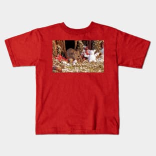 Winter mouse in a christmas house Kids T-Shirt